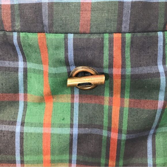 Current Seen Green Blue Plaid Lightweight Retro Zip Up Jacket - Picture 10 of 13